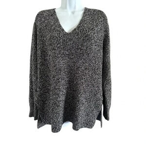 Athleta Switchback Pullover Sweater Black White wool blend Size XS 354141 EUC
